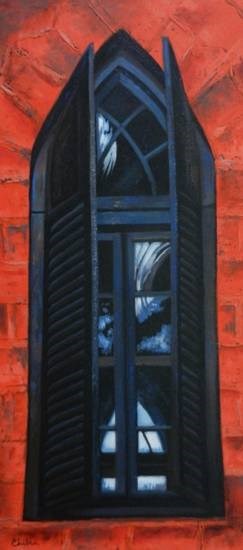Church Window, painting by Chitra Vaidya