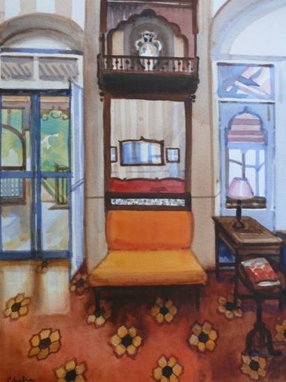 Heritage Hotel II, painting by Chitra Vaidya