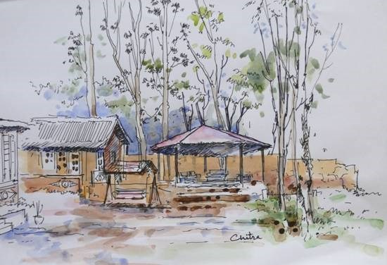 Heritage Hotel XII, painting by Chitra Vaidya