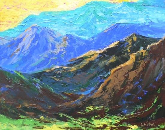 In the Hills - XIII, painting by Chitra Vaidya