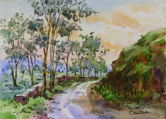 In the Hills XIX, painting by Chitra Vaidya