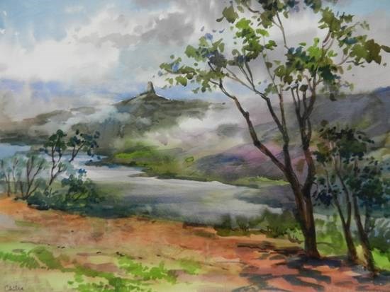 In the Hills - IX, painting by Chitra Vaidya