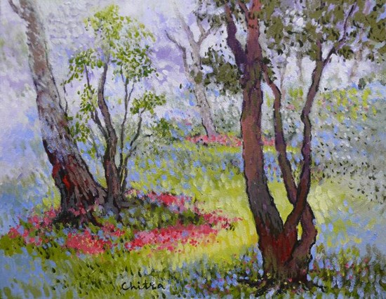 Mahabaleshwar Club Garden, painting by Chitra Vaidya