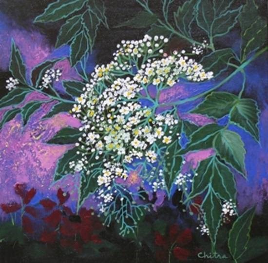Flowers XIII, painting by Chitra Vaidya