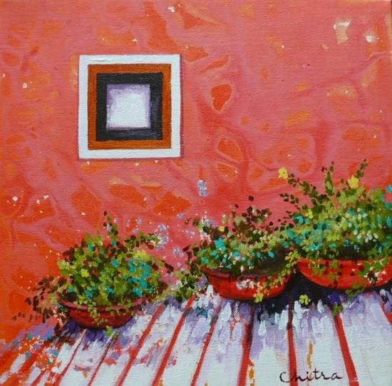 Flowers XXXII, painting by Chitra Vaidya