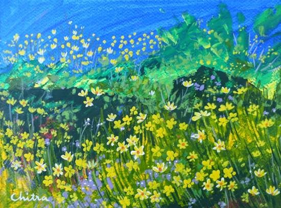 Flowers from Kas plateau - 8, painting by Chitra Vaidya