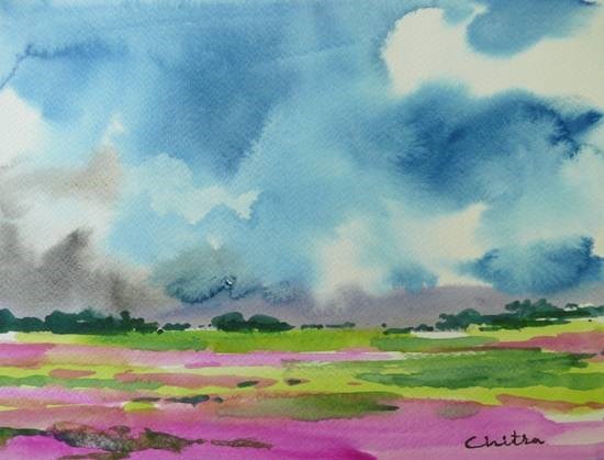 Flowers from Kas plateau - 2, painting by Chitra Vaidya