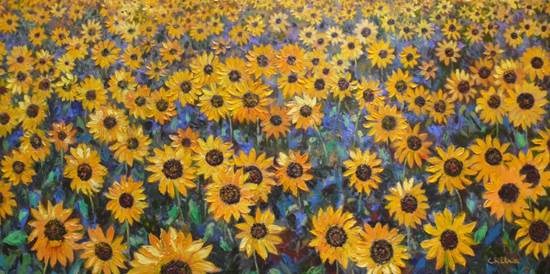 Sunflowers - 13, painting by Chitra Vaidya