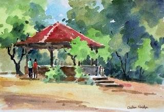 Resting Place, painting by Chitra Vaidya