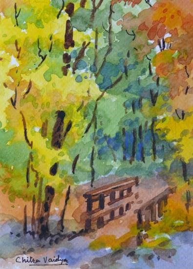 Autumn IV, painting by Chitra Vaidya