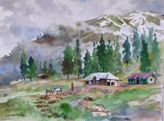 Himachal XV, painting by Chitra Vaidya