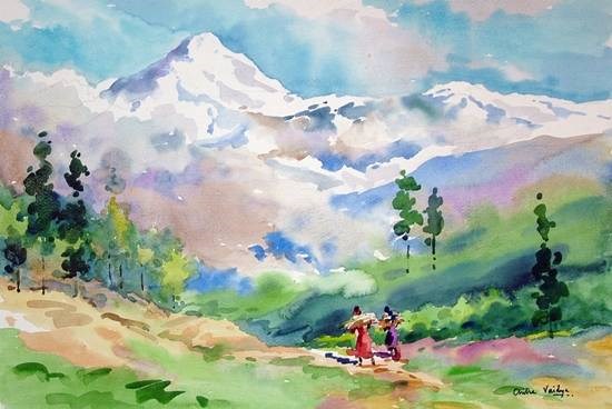 Himachal XVIII, painting by Chitra Vaidya