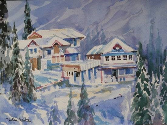 Himachal, painting by Chitra Vaidya