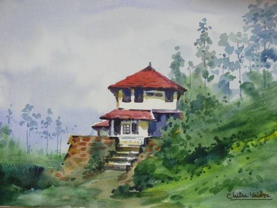 Manali, painting by Chitra Vaidya
