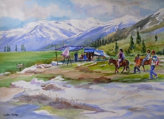 Kashmir, painting by Chitra Vaidya