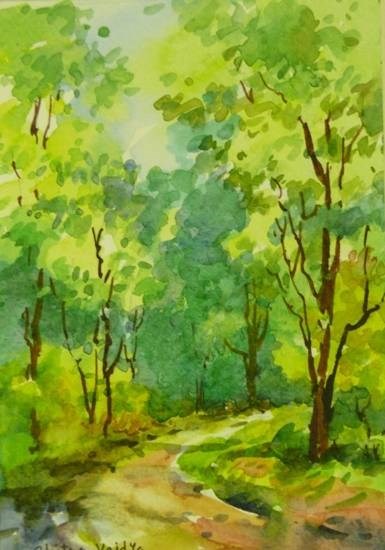 Green Glory, painting by Chitra Vaidya