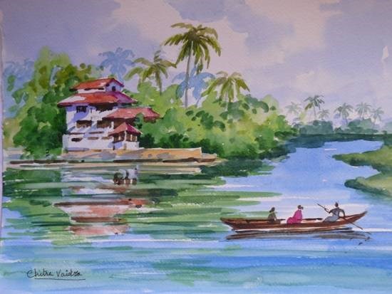 Kerala 2, painting by Chitra Vaidya