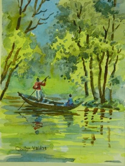 Kerala VII, painting by Chitra Vaidya