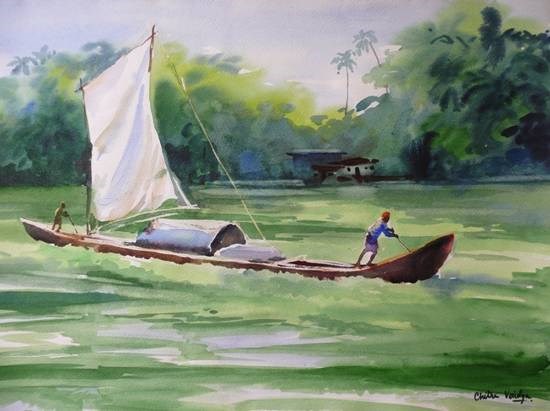 Kerala XVI, painting by Chitra Vaidya