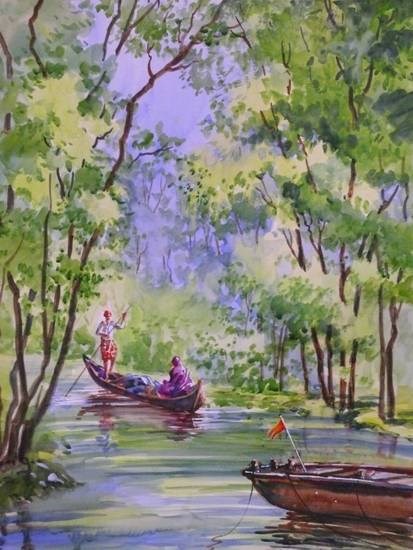 Kerala XVII, painting by Chitra Vaidya