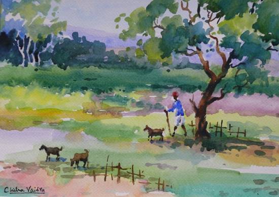 Konkan III, Painting by  Artist Chitra Vaidya