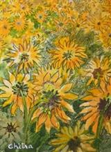 Painting by Chitra Vaidya - Sunflowers - 5