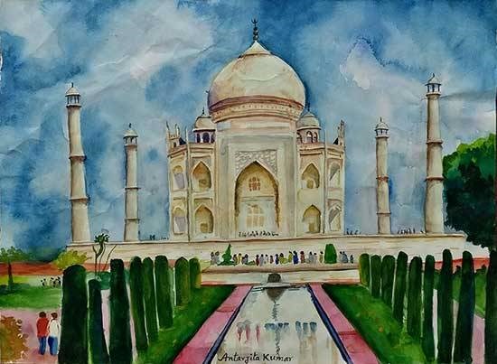 Taj Mahal, painting by Antarjita Kumar