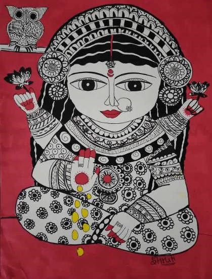 Goddess Lakshmi, painting by Shruti Purohit