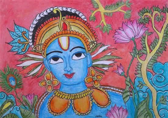 Krishna, painting by Anika Nair
