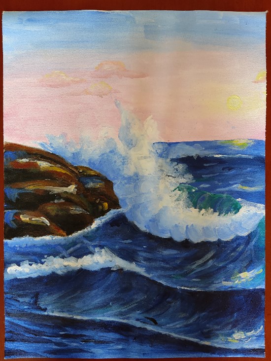 Waves, painting by Anika Nair
