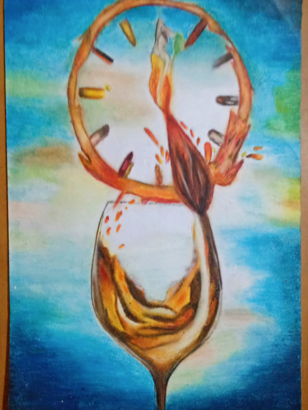 Painting  by Tanvi Rangani - The wine glass