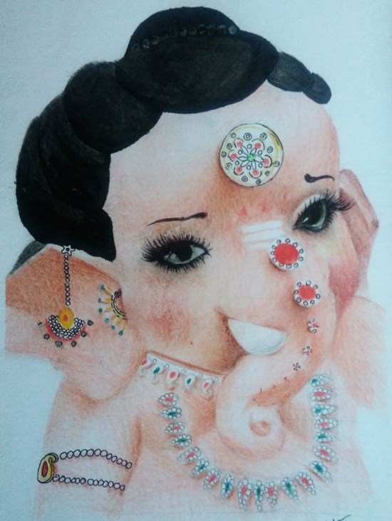 Ganpati, painting by Shriraj Chavan