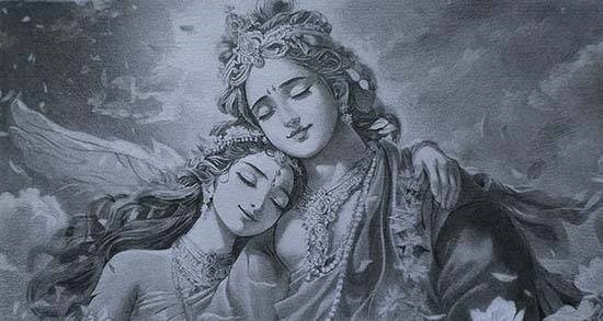 Radha Krishna, painting by Shriraj Chavan