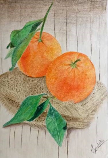 Oranges, painting by S Sucheta