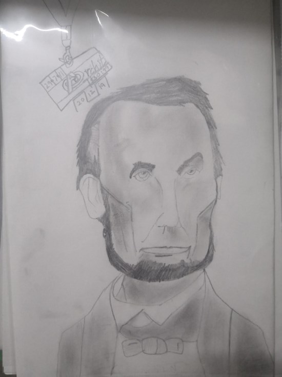 Abraham Lincoln sketch, painting by Archit Kandpal