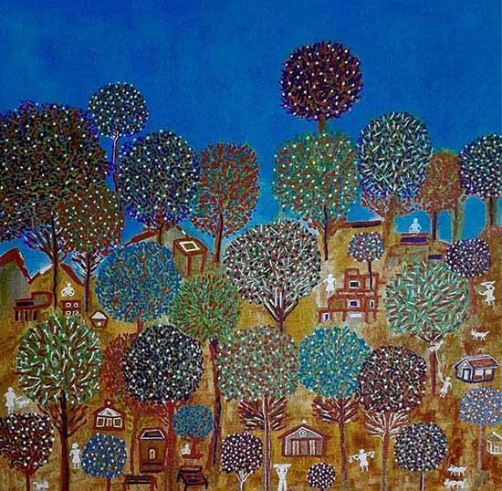 Painting  by Jayant Kher - Night and Beauty