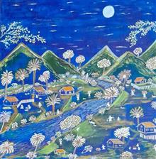 Painting by Jayant Kher - Blue mountains