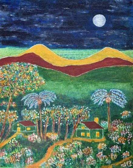 Night Dream, painting by Jayant Kher