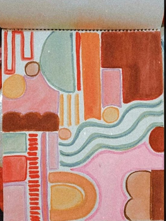 patterns and pieces, painting by Tanisha Raghav