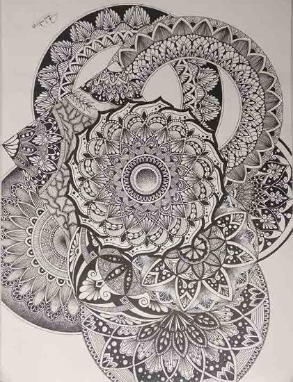 Mandala art - 1, painting by Dhruv Sheladiya