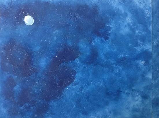 The Blue Sky, painting by Mihir Nikam