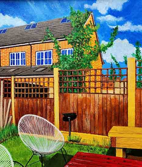 Painting  by Shweta Gupta - Backyard in Burnham