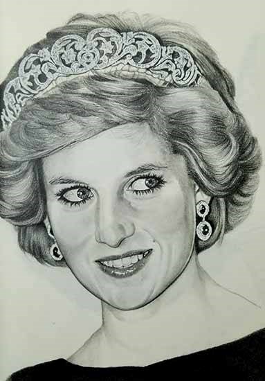 A sketch of Lady Diana, painting by Shweta Gupta