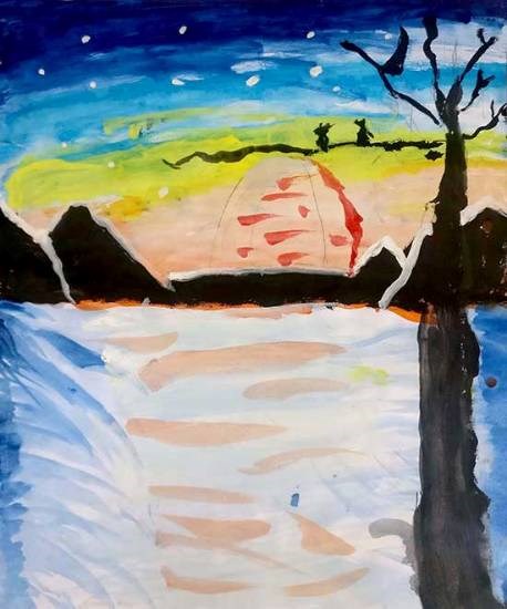 Scenery, painting by Ananya Anand