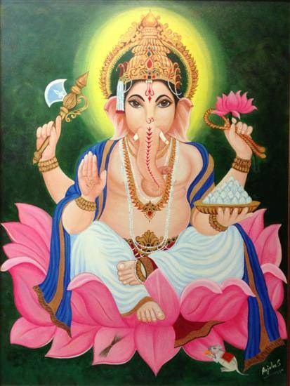 Vigneshwara, painting by Anjalee S Goel