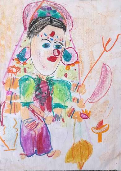 Painting  by Akshara Jain - Goddess Durga