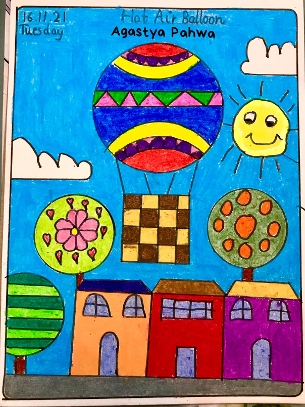 Painting  by Agastya Pahwa - Hot Air Balloon