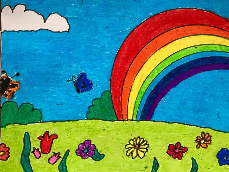 Painting  by Agastya Pahwa - Rainbow in the Sky