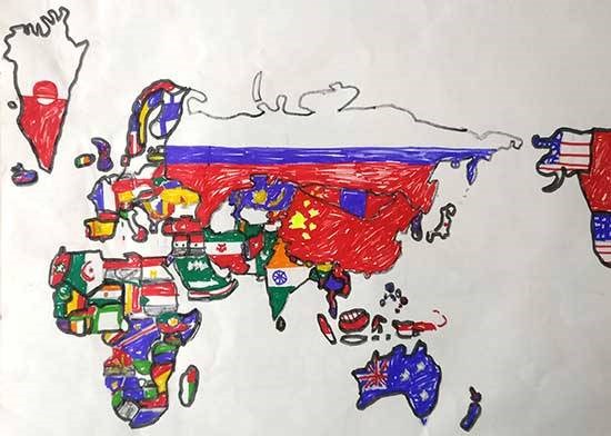 World Map, painting by Aarav Mehta