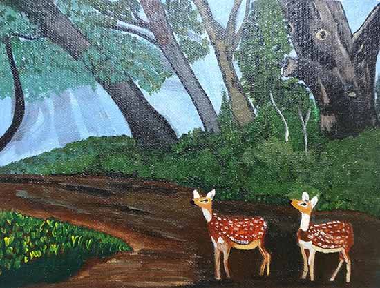 Painting  by Aiswaria A.K - The view into wild